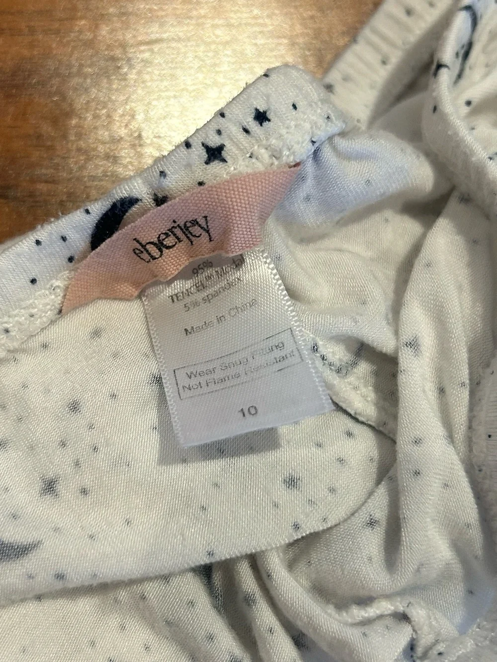 Eberjey kids moon long sleeve pj pajama shirt size 10